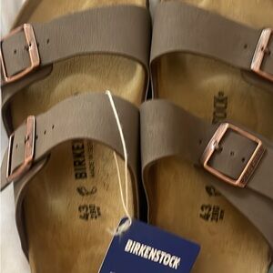 Birkenstock Men's Brown Sandals with Rose Buckles